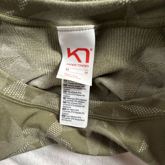 Kari Traa Women Butterfly Baselayer Long-Sleeve Top Medium Olive Green Crew Neck - Picture 3 of 8